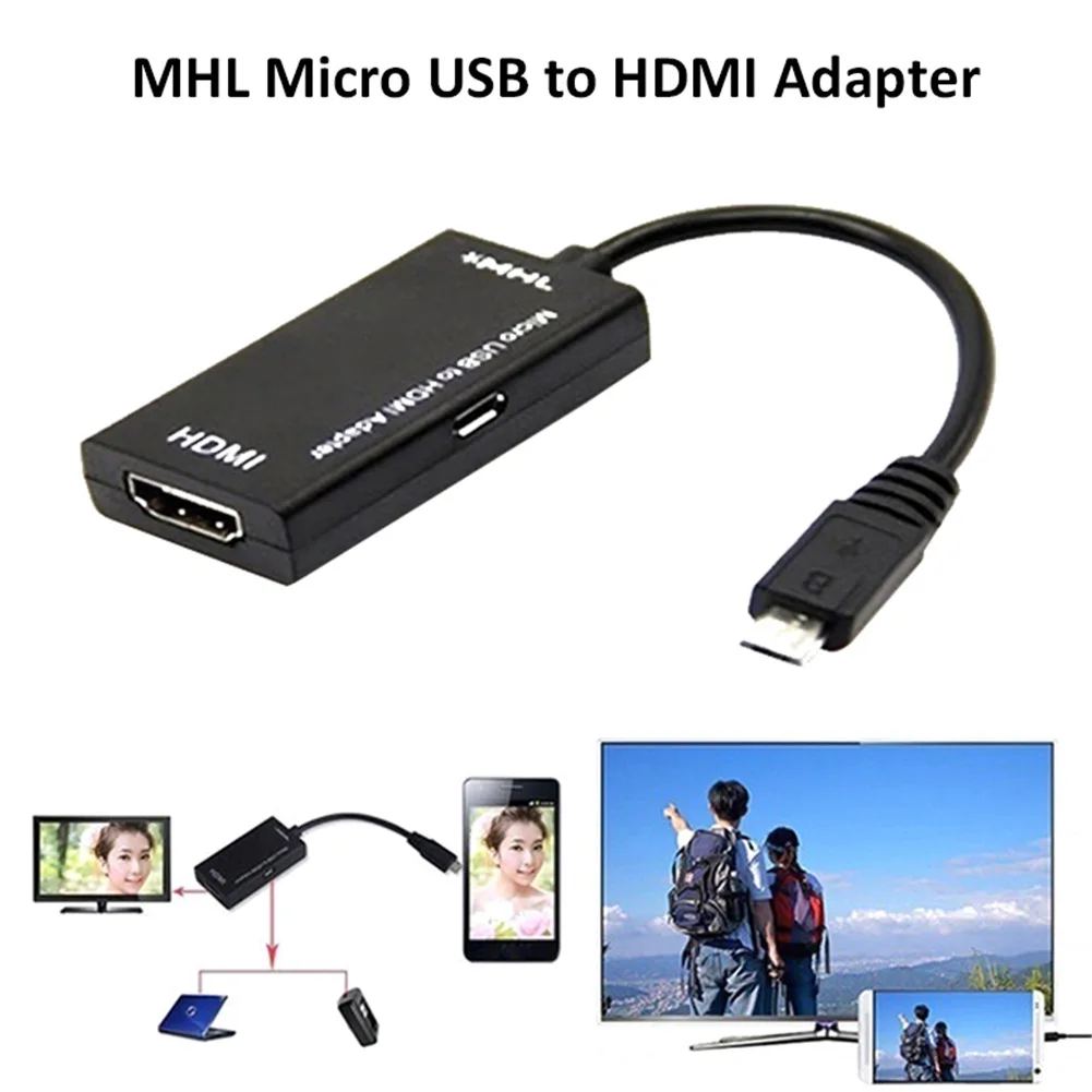 Фото Адаптер Micro USB Для HDMI-совместимого ТВ-выхода HD ТВ-кабеля монитора видеовыхода