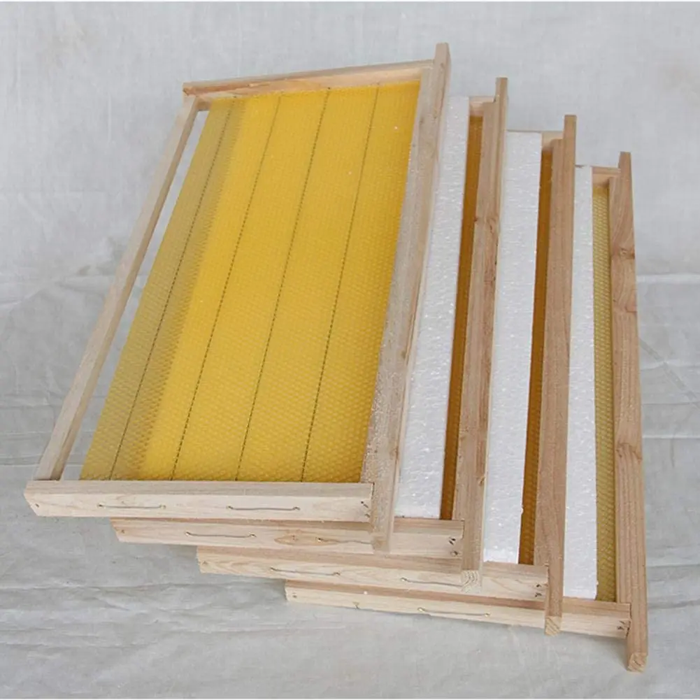 

5 Pcs Waxed Base with Frames For Beehive, Base Sheet Apicultura Beekeeping Tools Bee Inventory Products