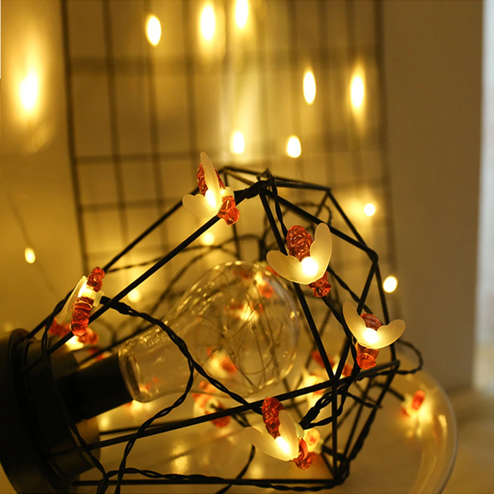 Гирлянда с солнечной батареей садовая лампа в форме пчелы 5 м 20 светодиодов