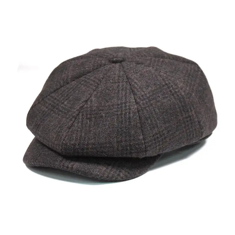 

Men's octagonal hat painter's hat autumn winter woolen casual hat British cap