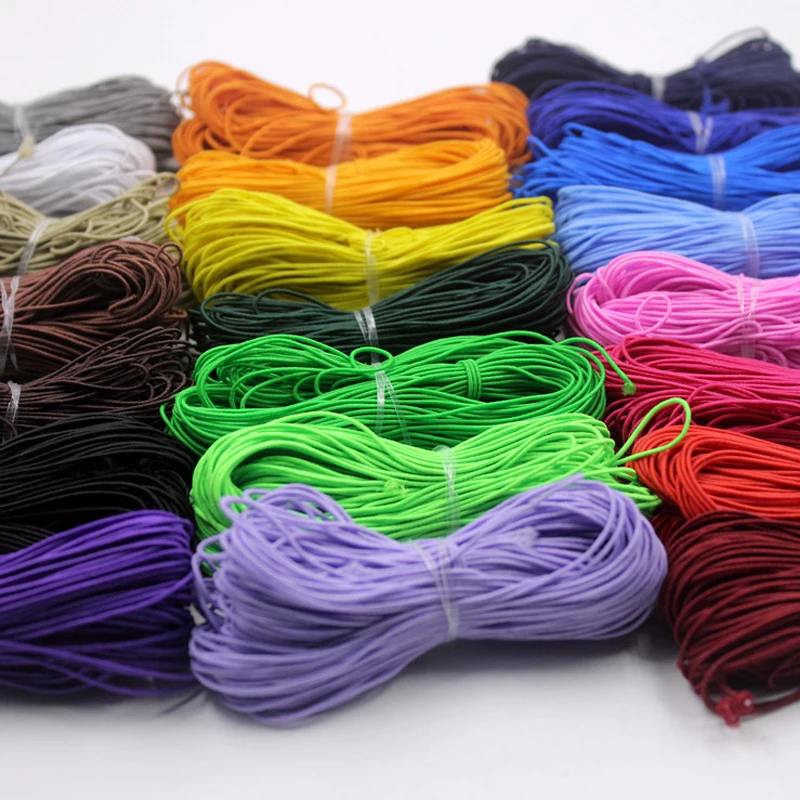 

0.8mm 1.2mm High Elastic Round Band Cords Colorful Rubber Stretch Rope Fit DIY Beading Bracelet Jewelry Making Findings Crafts