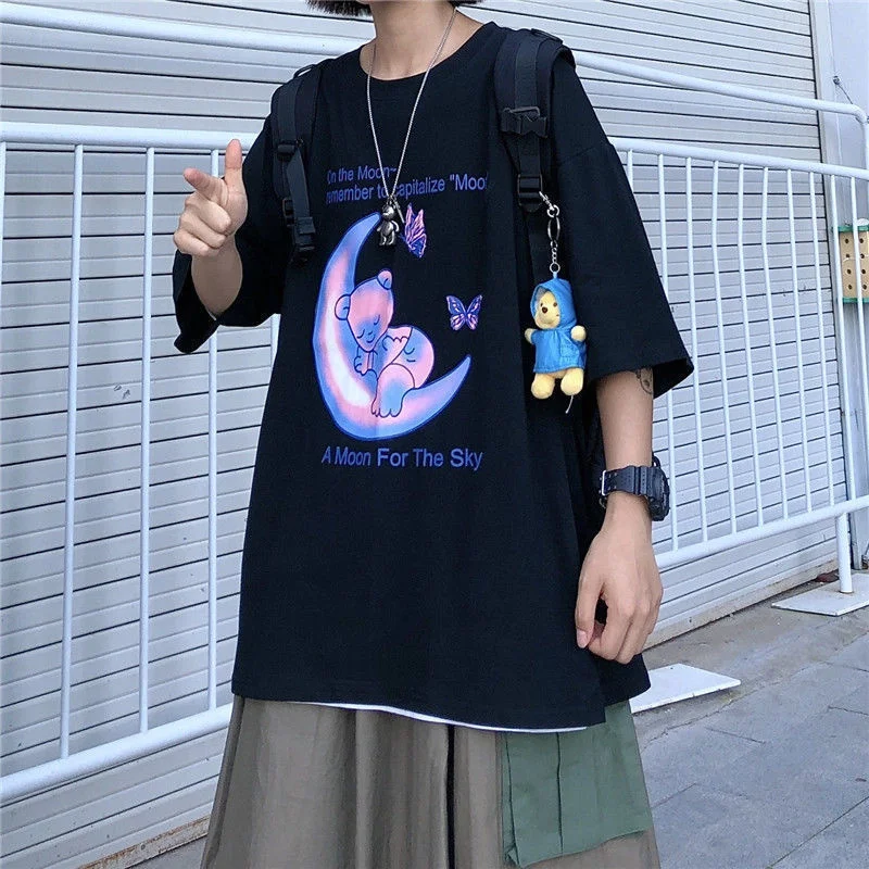 

Футболка женская оверсайз с коротким рукавом, в стиле Харадзюку