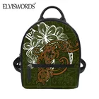 Женский винтажный мини-рюкзак ELVISWORDS из искусственной кожи с этническим узором Гавайи Хону полинезийский, повседневная сумка через плечо, женский маленький кожаный рюкзак