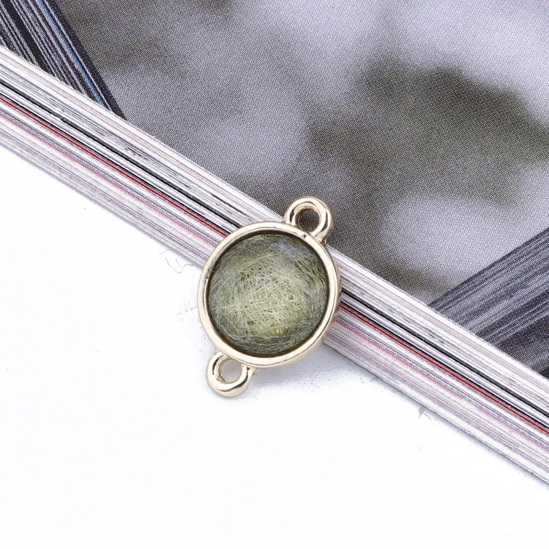 6 шт. простые круглые серьги из смолы подвески-соединители для браслета висячие