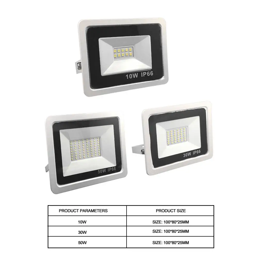 

10/30/50W 10/36/64LED Flood Light 120 Degrees Spotlight Outdoor IP66 Waterproof Floodlights Lighting for Garage Warehouse