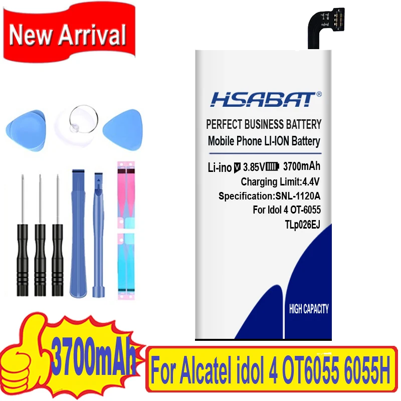 100% Оригинальный HSABAT 3700 мАч TLp026E2 Аккумулятор для TLp026EJ Alcatel idol 4 OT6055 6055H 6055Y 6055U 6055 6055K