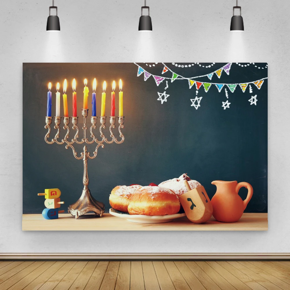 

Счастливый фон hanukka фотосессия Менора канделябра свеча древесина еврейский праздник семья Блестящий Фон