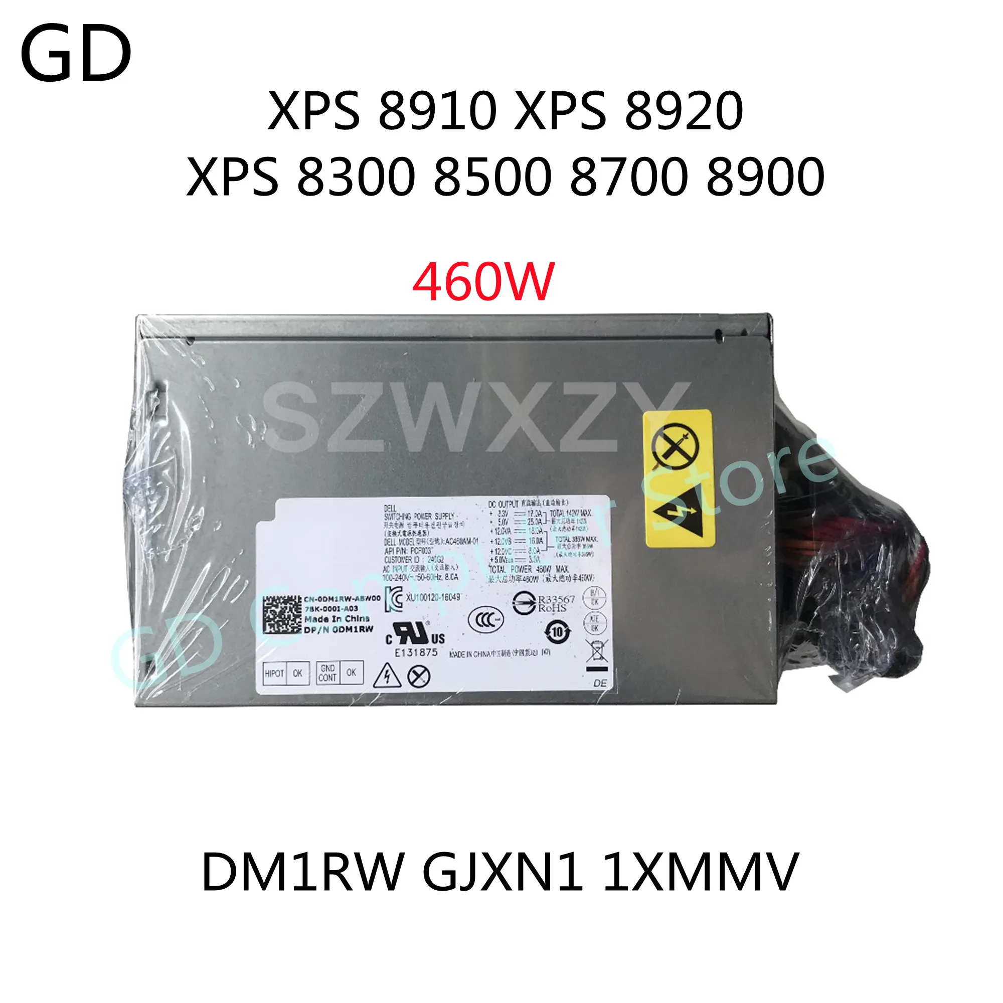 GD Новинка для DELL XPS 8910 8920 8300 8500 8700 Aurora R5 R6 источник питания DM1RW GJXN1 1xmmv 8900 W AC460AM-01 -