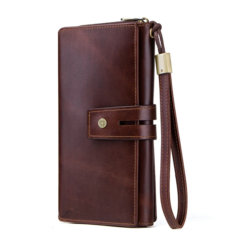 100% Натуральная воловья кожа мужской клатч кошелек брендовый держатель для карт