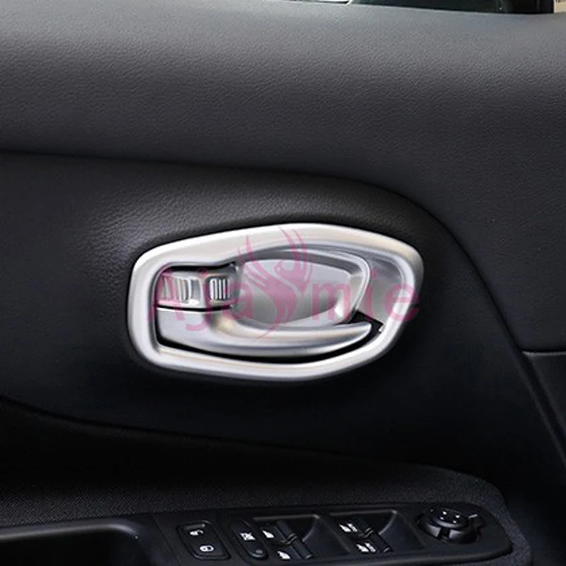 

Interior Moulding Trim Door Handle Bowl Insert Trim Chrome Car Styling 2016 2017 2018 For Jeep Renegade Accessories