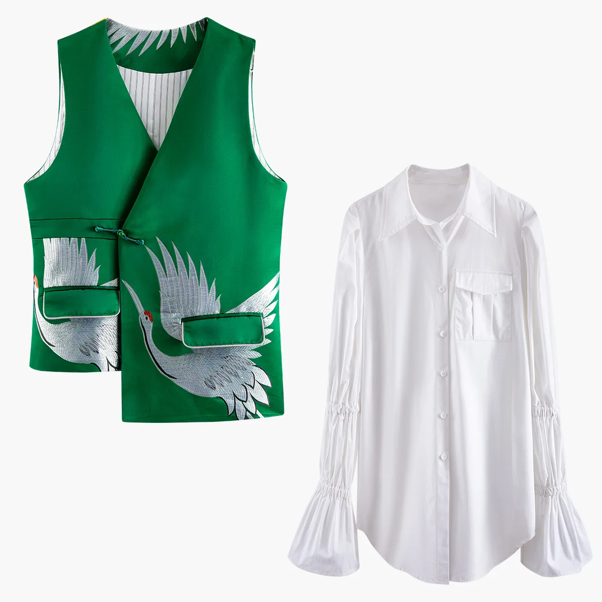 Getвесенний женский жилет с неровным v образным вырезом винтажный вышивкой