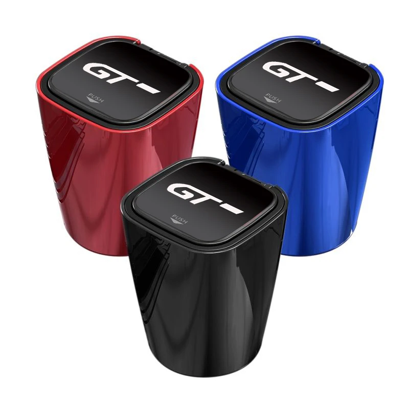 

Car Ashtray Metal Liner Windproof Bag With Blue LED Light Smoking in the Car Portable Chimney for Peugeot 3008 508 GT