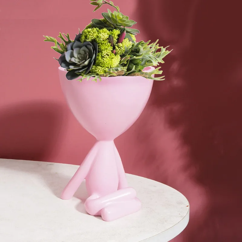 Цветочный горшок абстрактной формы человека пустой контейнер для растений в