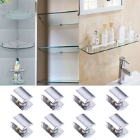 4812pcs zinc alloy glass clamps clips shelves support corner bracket for 6 8mm furniture glass clamps wall mounted holder