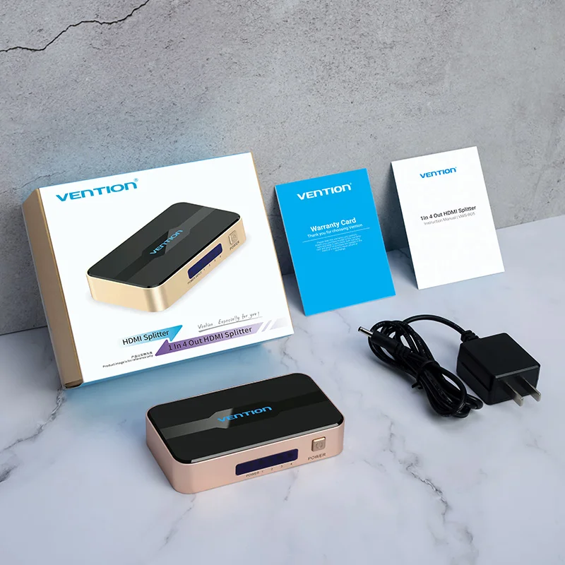 Vention HDMI коммутатор 1x2 1x4 Сплиттер 4K 1 вход 4 выхода переключатель с питанием для XBOX