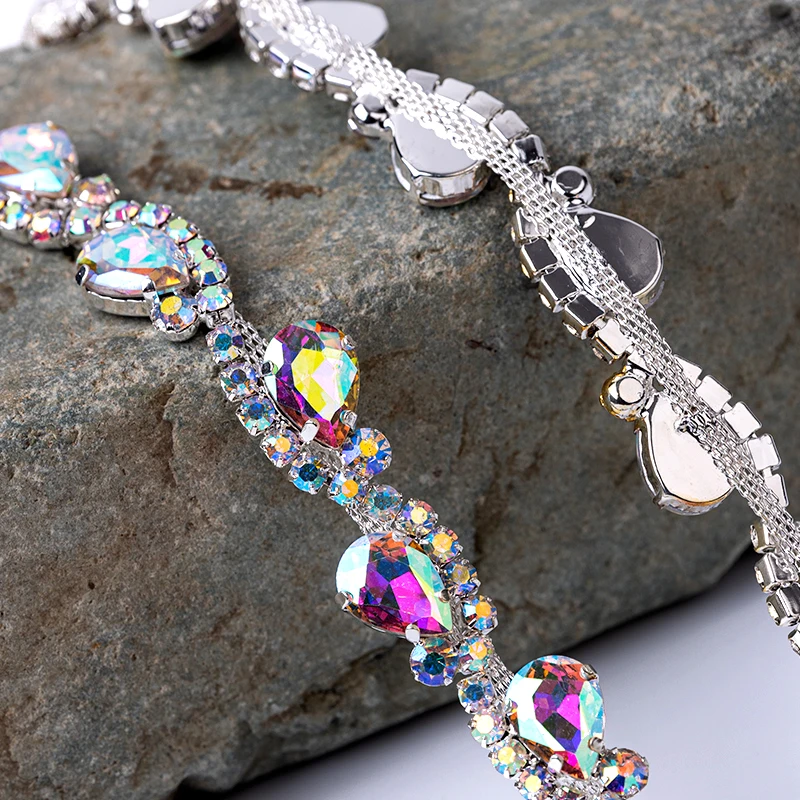 Кьюсак 1 ярд 4 см с украшением в виде кристаллов Стразы цепи планки для свадебное