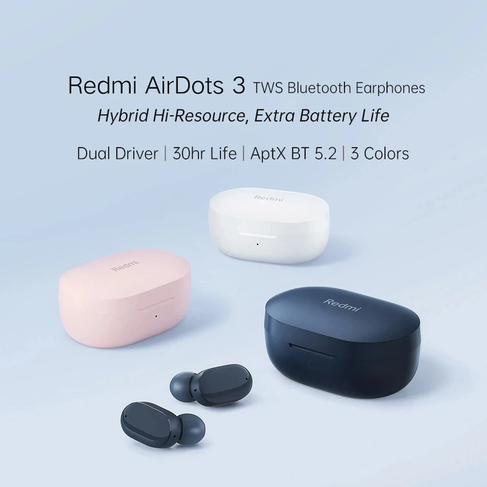 

Xiaomi Redmi AirDots 3 Wireless Bluetooth 5.2 Qualcomm Fast Charging Earphone Stereo Bass With Mic Handsfree Mi Earbuds