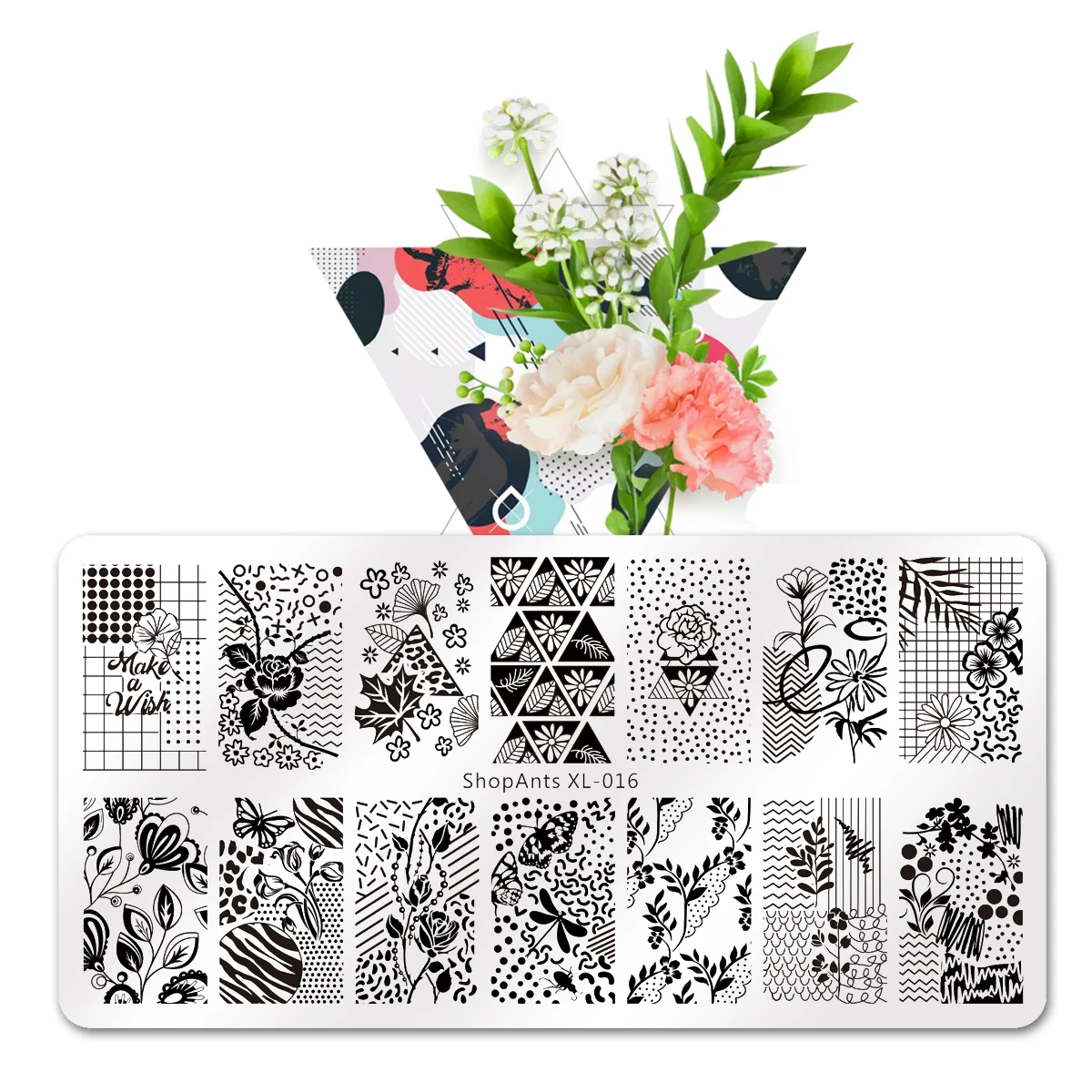 

6*12 см прямоугольные пластины для стемпинга ногтей от SHOPANTS, листья, цветы, бабочки, штампы для дизайна ногтей, шаблоны, трафареты, дизайн, лак, ...