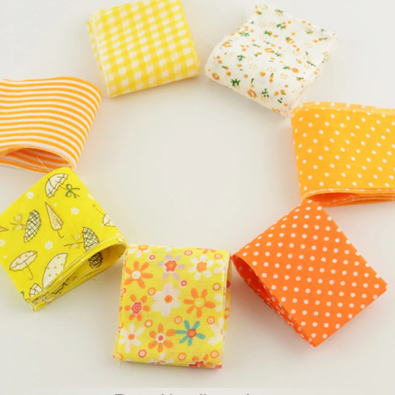 Booksew 7 шт./лот Jelly roll Ткань полоски желтый Наборы для ухода за кожей пэчворка