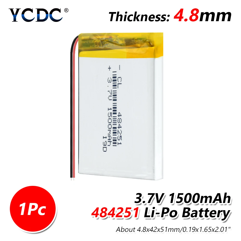 

3/4/8PCS 484251 3.7V 1500mAh 504050 lithium polymer battery Li-Po Batteries For Tablet PC MP3 MP4 GPS Navigation Instruments Toy