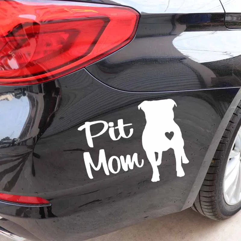 

JuYou Funny Stickers Exterior Accessories Animal Vinyl Decal Car Sticker Pit Mom Pit Bull Pitbull Dog Black/white Decals