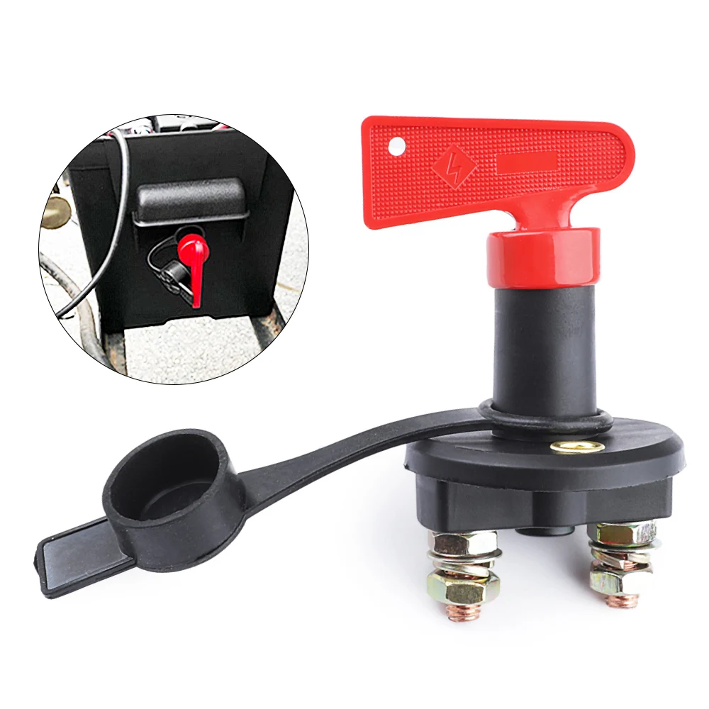

Red Key Cut Off Battery Main Kill Switch Vehicle 12V 24V Car Modified Isolator Disconnector Car Power Switch for Auto truck boat