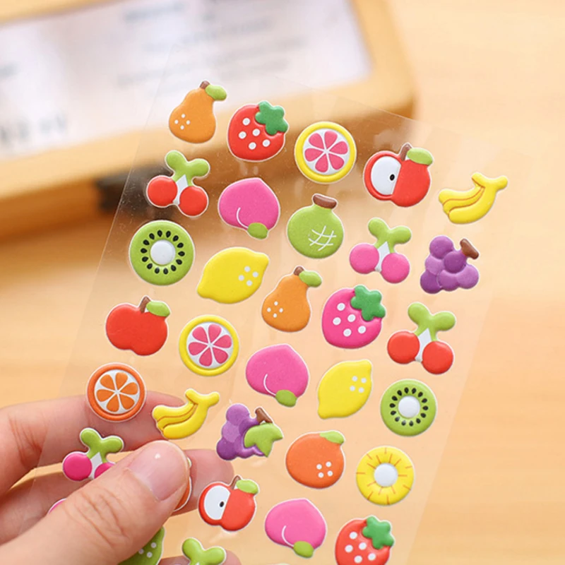 1 шт./лот пышные пузырь фрукты животные наклейка из ПВХ/3D киты кошка зоопарк