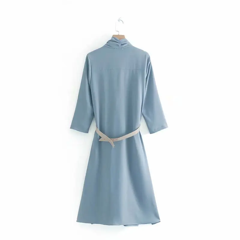 Осенняя Новинка 2019 модная женская одежда пояс с длинными рукавами v образный