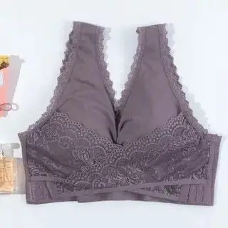 

M-3XL Women Underwear Sexy Lingerie Lace Solid Color Cross Side Buckle Wireless Push up Breathable Sleep Hot Bra