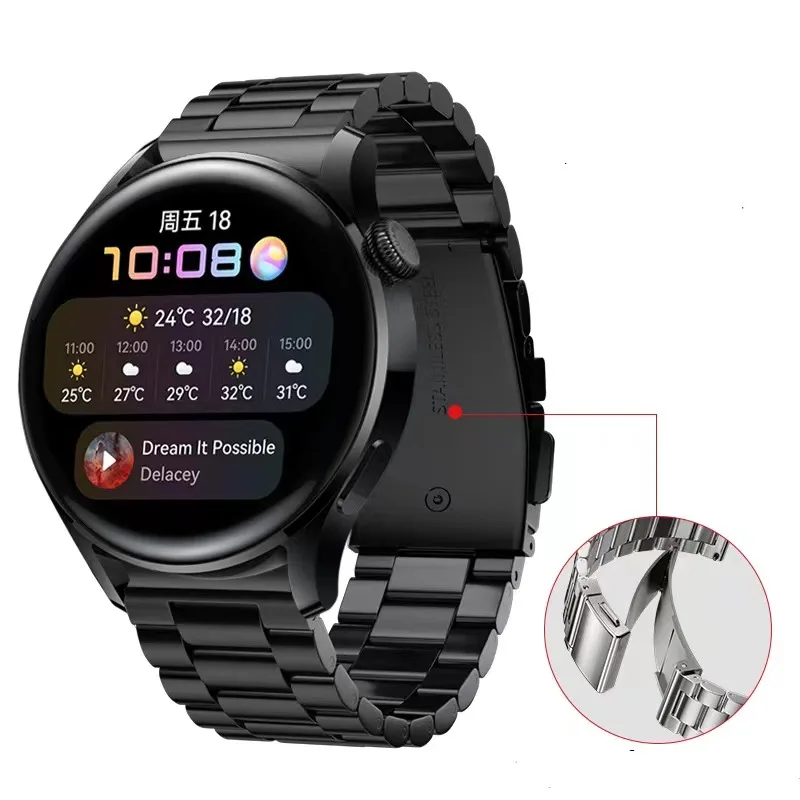 

Ремешок из титанового сплава для Samsung Galaxy watch 3 Active 2 Huawei watch GT, роскошные аксессуары для Amazfit GTR, 22 мм 20 мм 18 мм