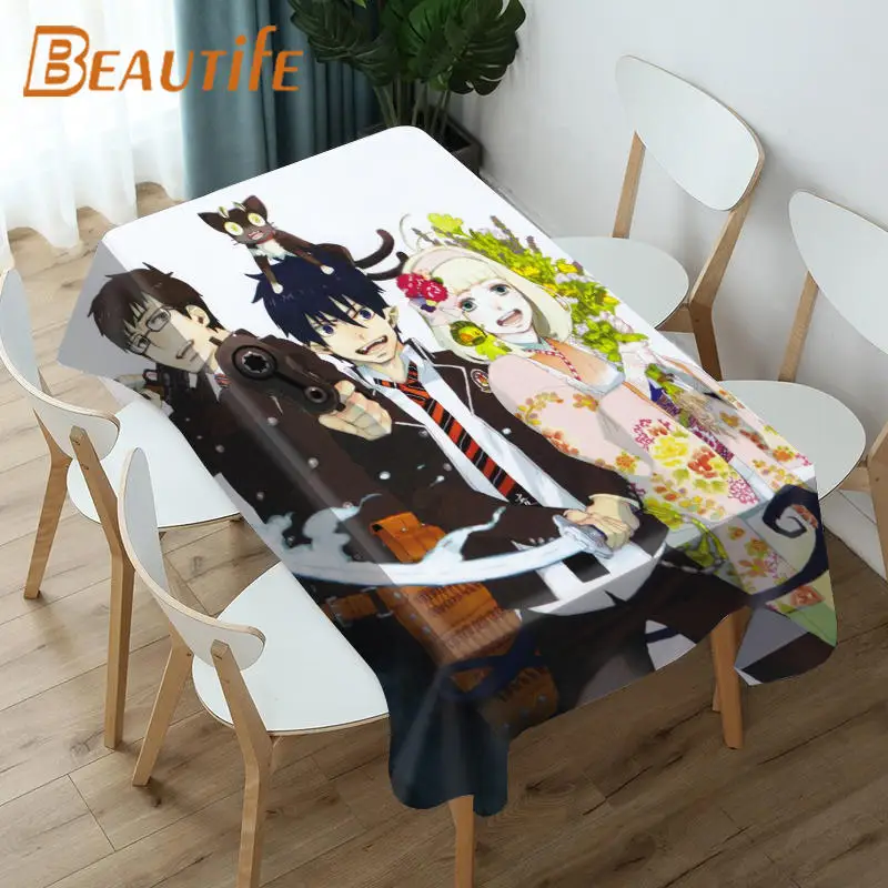 Пользовательская аниме синяя неорцистская Свадебная скатерть букет для стола на