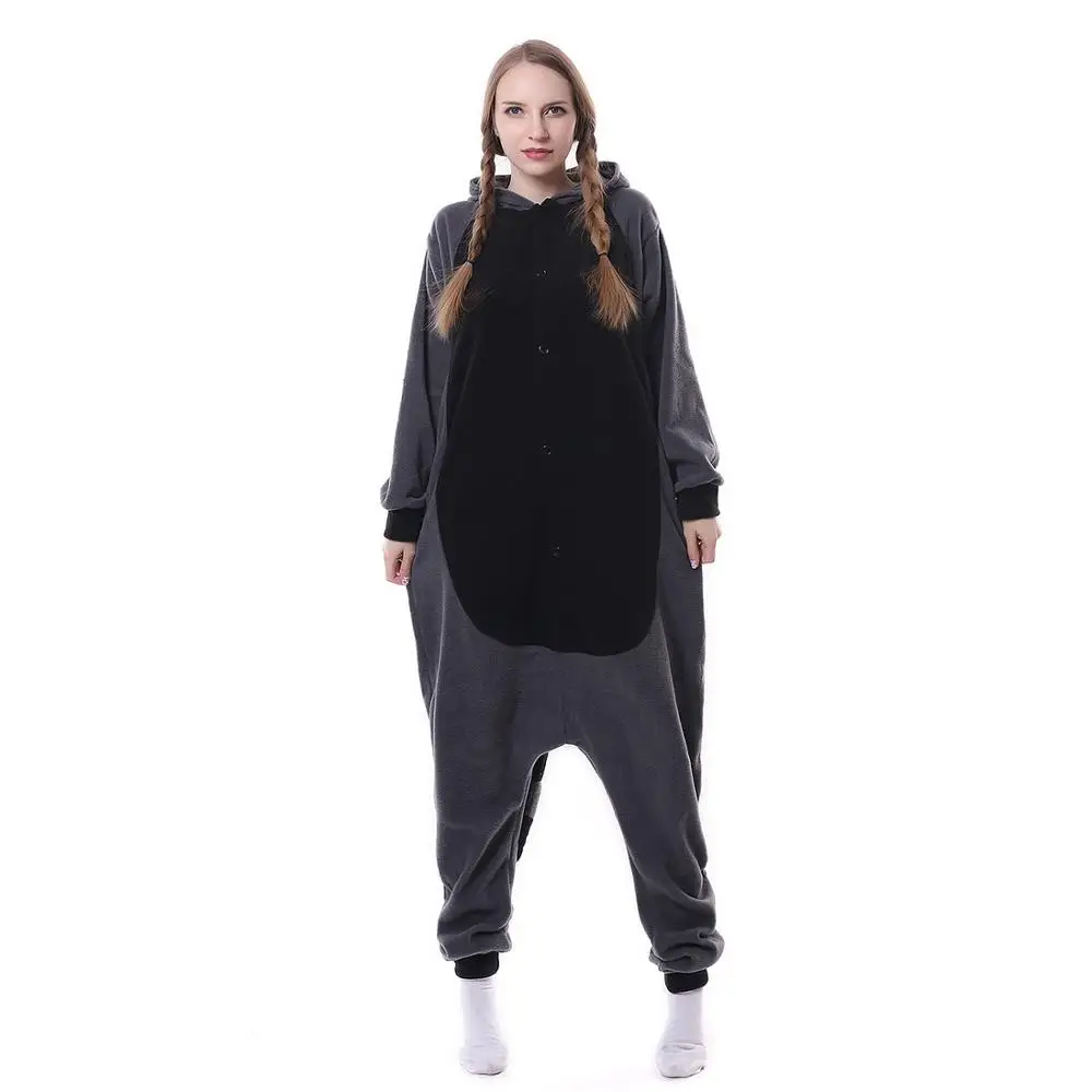 Новинка 2019 серая Пижама с енотом комбинезон для взрослых и подростков мультяшный