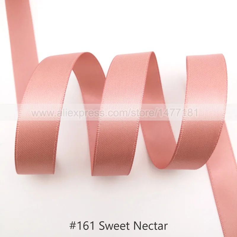 161 Sweet Nectar 25 Yards) 6 9 16 25 38 50 мм атласная лента Двусторонняя лента высокого качества полиэстер Двусторонняя лента банты изготовление тканей - Цвет: 161 Sweet Nectar