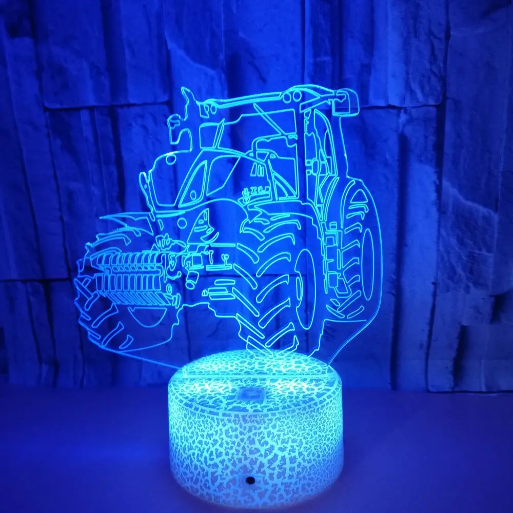 

New 3D Tractor Car Illusion LED Night Light 7 Colors Changing Touch Remote Table Lamp Birthday Gift Toys for Boys Bedroom Decor