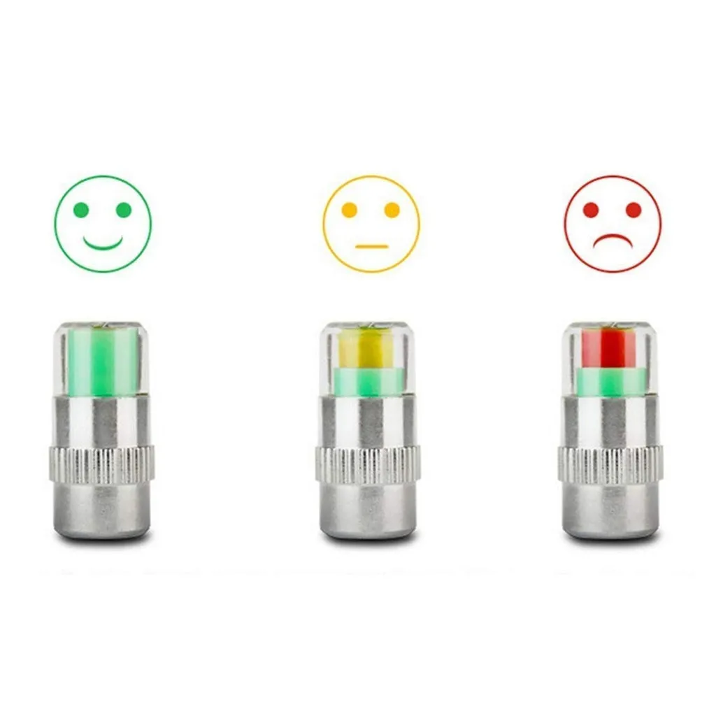 4pc 2.4 Bar Car Tire Valve Cap Pressure Gauge Monitoring Warning Sensor Indicator 3 Color Eye Alert monitoring tire pressure | Автомобили