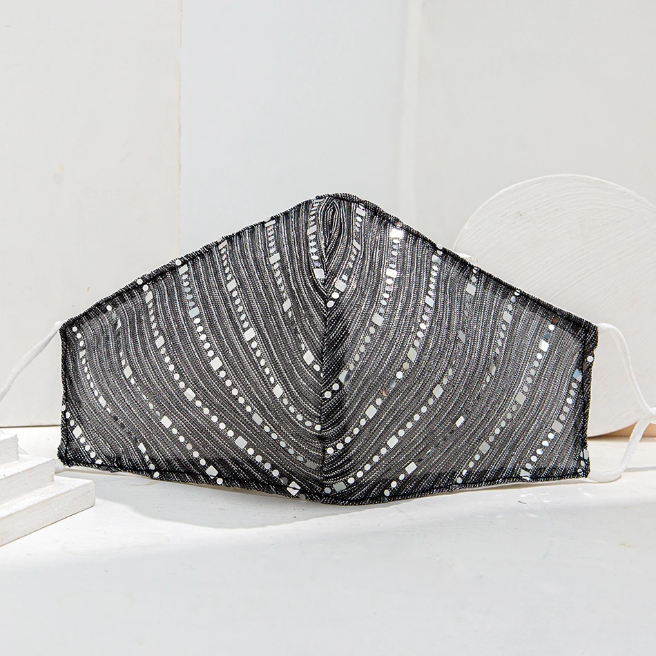 Модные маски для лица с блестками женщин взрослых модная маска против пыли PM2.5