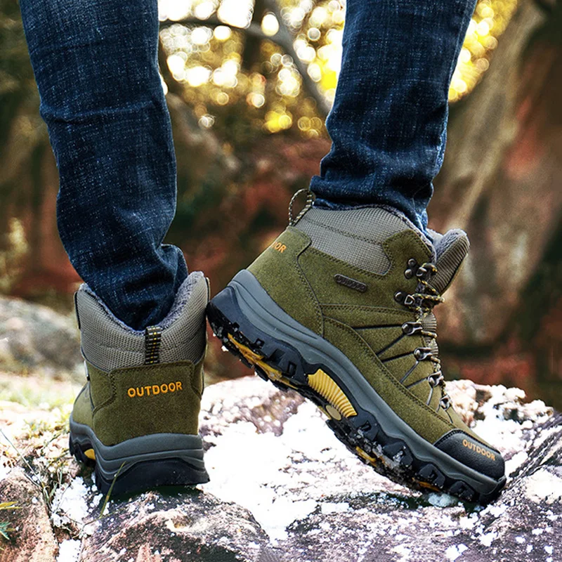 Зимняя обувь мужские ботинки теплые зимние на меху кроссовки Военная ботильоны