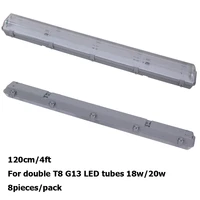 2x120cm4ft ip65 waterproof light fittings pc weatherproof luminaires tri proof light fixture for double t8 led tubes