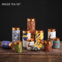 exquisite pastel ceramic tea caddy portable travel sealed tea boxes tea jar storage tank coffee canister spice candy containers