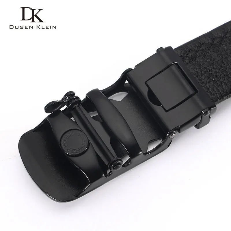 Новый кожаный ремень мужской автоматический черный с пряжкой из натуральной