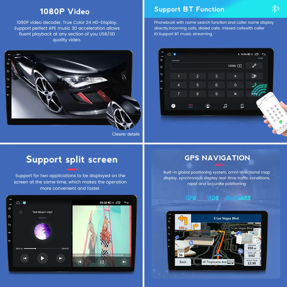 Авторадио 2din Android 10 автомобильный мультимедийный плеер для Toyota Sienna 3 XL30 2010 - 2014