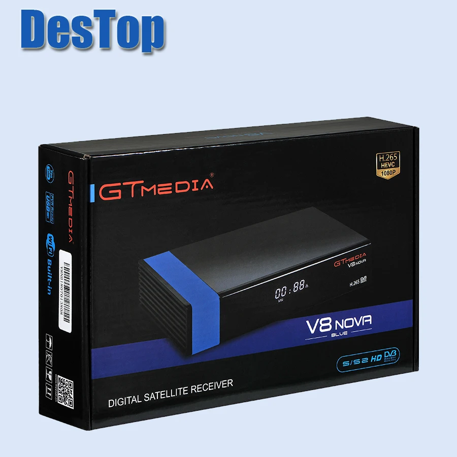 Gtmedia V8 NOVA Blue поддержка H.265 better freesat super V9 set top boxDVB S2 спутниковый ресивер Builtin