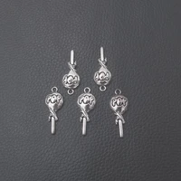 12pcs silver plated retro lollipop charm metal pendants diy necklaces bracelets jewelry handicraft accessories 3114mm p10