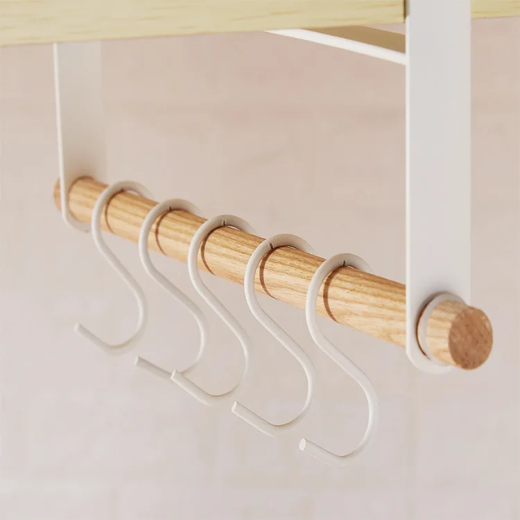 

Iron Storage Rack and Hook Paper Towel Rag Cup Sundries Storage Holder Cabinet Wardrobe Space Saving Kitchen Organizer