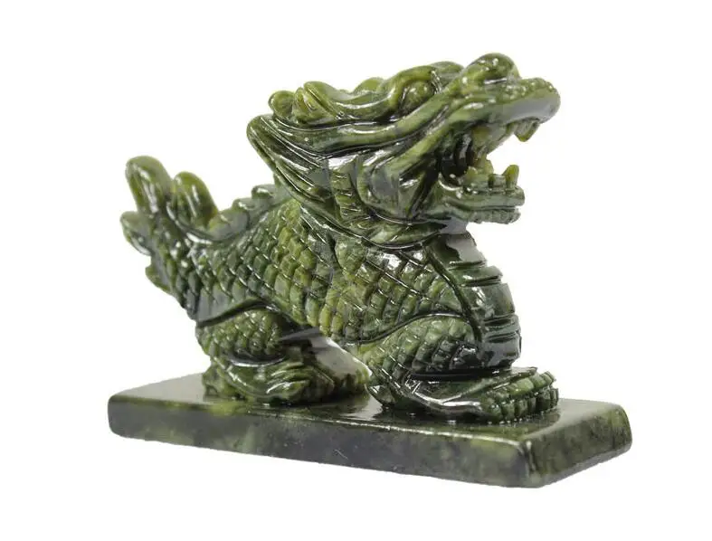 Нефритовое зодиакальное украшение в виде драконов домашнее для