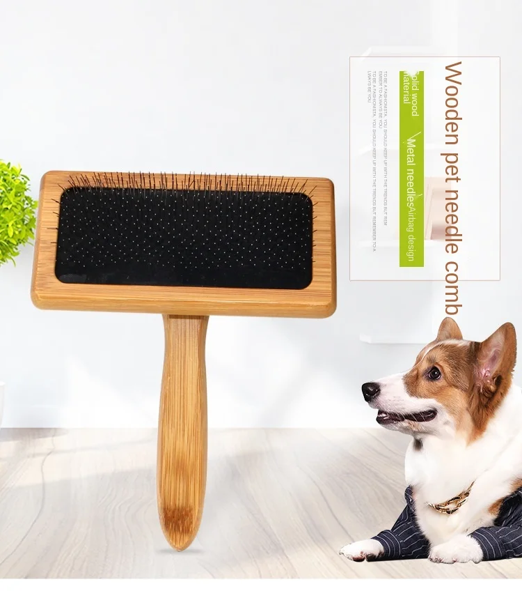 

the cat and dog grooming combs pet rake comb comb to comb hair removal pet comb wooden comb stainless steel needle Pet comb