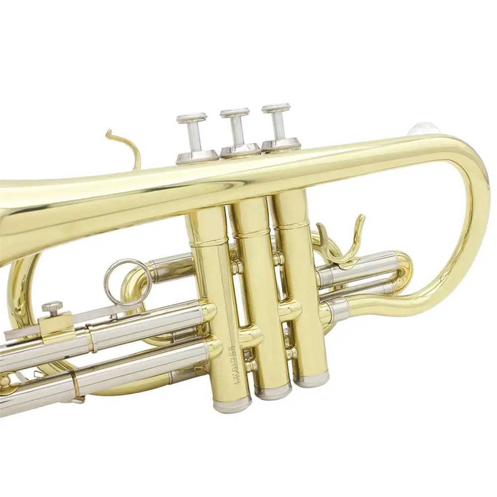 SLADE Профессиональный Золотой Bb cornet Silve ключ латунный инструмент с Чехол перчатки, Чистящая салфетка кисти