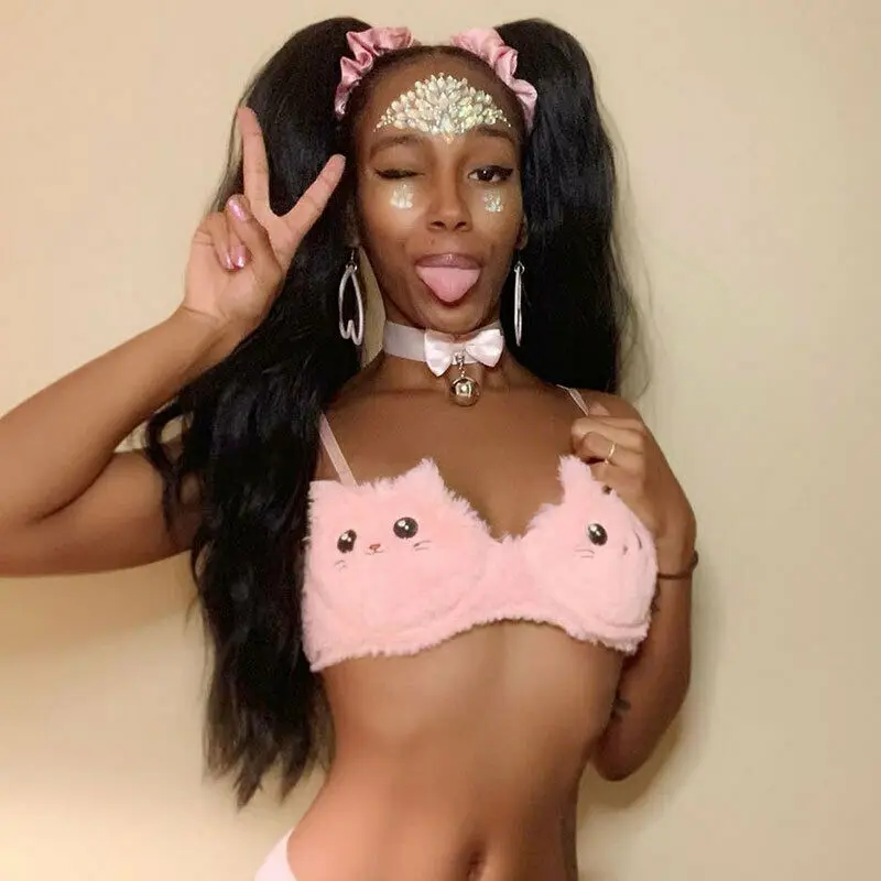 Бюстгальтер-Бралетт женский с котом пикантный бюстгальтер-бюстье укороченный