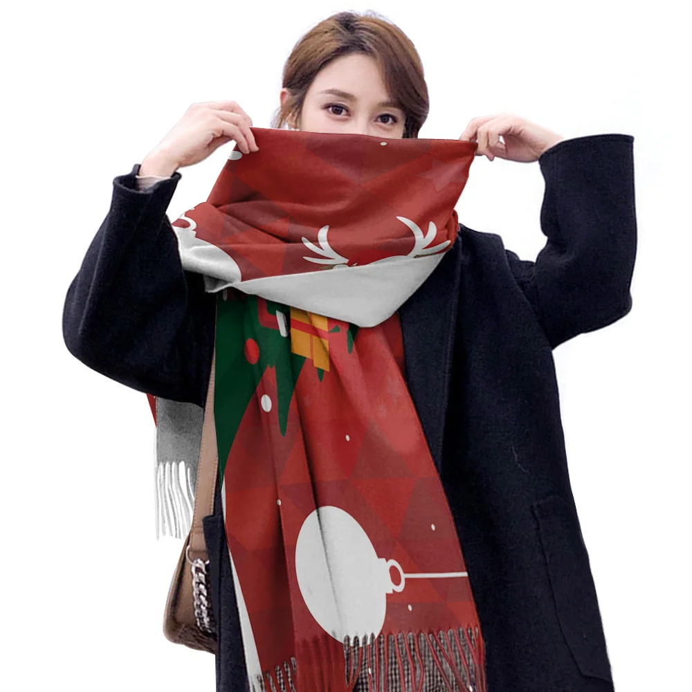 Санта и лося одеяла на заказ кашемировые шали обертывания градиент одеяло шарф