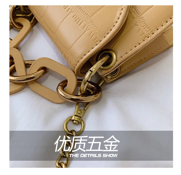 Fashion Mini Saddle Women Shoulder Bags Designer Brand Acrylic Chain Handbags Luxury Pu Leather Female Crossbody Bag Small Purse